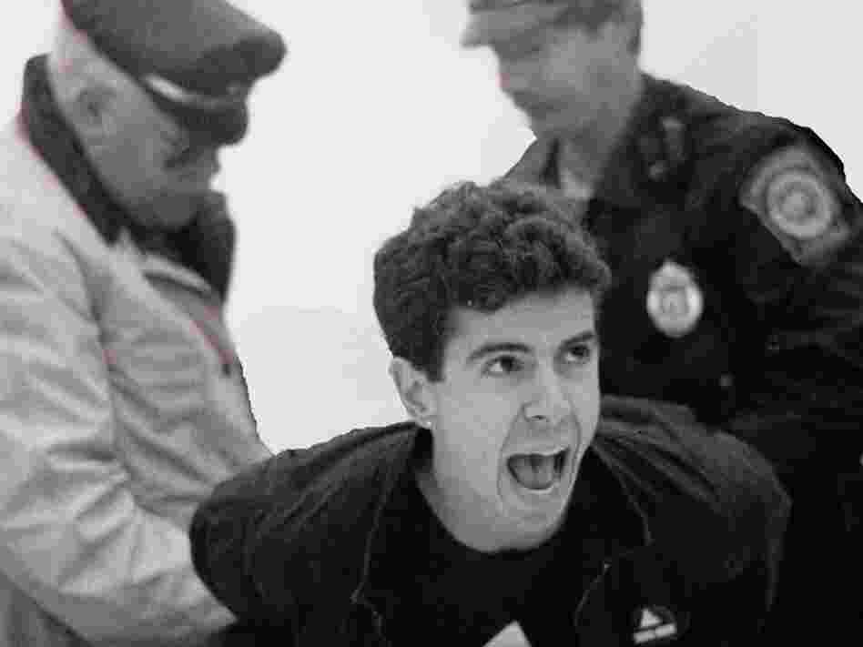 Director and producer David France chronicles the efforts of HIV/AIDS activists in the '80s and '90s in his documentary How to Survive a Plague. Above, AIDS activist Peter Staley is arrested in a scene from the film.