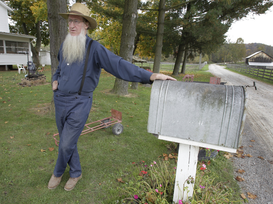 Sam Mullet outside his home in Bergholz, Ohio, earlier this year.