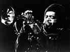 Donald Byrd onstage, in an image circulated by his record label at the time, Blue Note Records.
