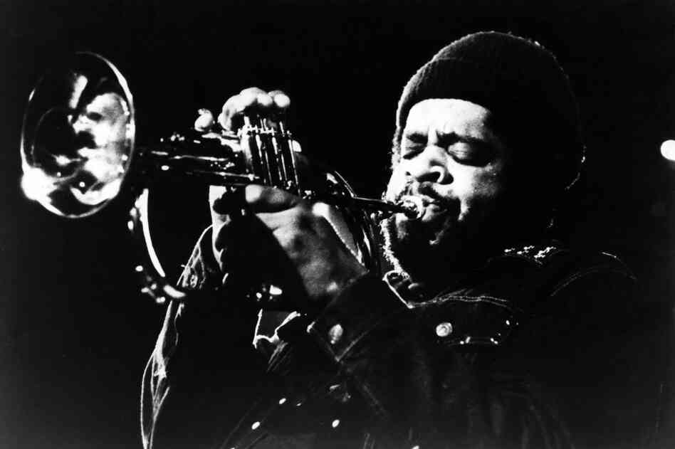 Donald Byrd onstage, in an image circulated by his record label at the time, Blue Note Records.
