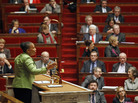 French Justice Minister Christiane Taubira speaks to the French National Assembly on Jan. 29, the first day of debate on the government project to legalize same-sex marriage and adoption for same-sex couples. French Justice Minister Christiane Taubira speaks to the French National Assembly on Jan. 29, the first day of debate on the government project to legalize same-sex marriage and adoption for same-sex couples.