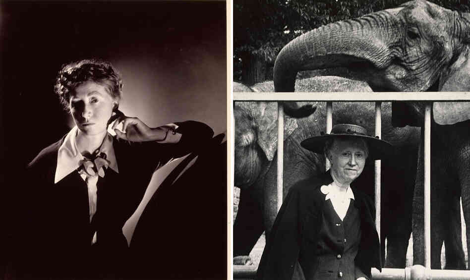 A 1935 photograph of Marianne Moore by George Platt Lynes depicts the young poet as elegant and powerful, while a picture taken almost 20 years later by Esther Bubley reflects Moore's intensifying eccentricity. A 1935 photograph of Marianne Moore by George Platt Lynes depicts the young poet as elegant and powerful, while a picture taken almost 20 years later by Esther Bubley reflects Moore's intensifying eccentricity.