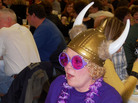 Not everyone dresses up for trivia night, but since her table at St. Rita was named for the Minnesota Vikings, Laura Mueller couldn't resist. Not everyone dresses up for trivia night, but since her table at St. Rita was named for the Minnesota Vikings, Laura Mueller couldn't resist.