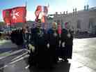 Knights of the Order of Malta walk in procession toward St. Peter's Basilica to mark the 900th anniversary of the Order of the Knights of Malta, on Saturday at the Vatican.