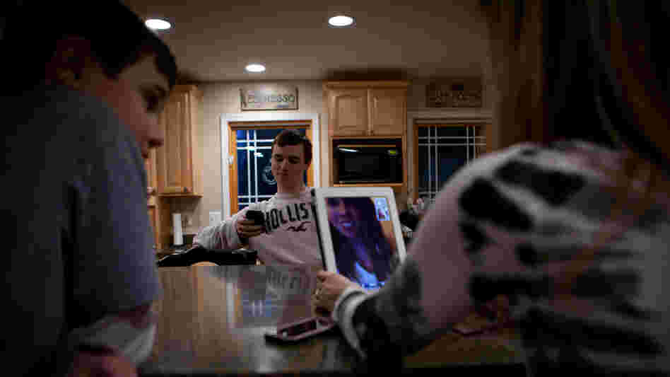 The Jordans use an iPad to talk to their daughter, Kelly, who's at school in Chicago.