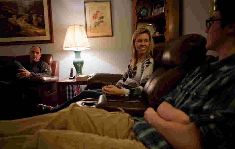 David and Sue Jordan talk to their son, David, 13. Making sure their children can still hold a conversation with adults and maintain eye contact is highly valued. David and Sue Jordan talk to their son, David, 13. Making sure their children can still hold a conversation with adults and maintain eye contact is highly valued.