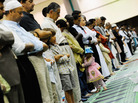 Muslims pray during a special Eid ul-Fitr morning prayer at the Los Angeles Convention Center on Aug. 30, 2011, in Los Angeles. Muslims pray during a special Eid ul-Fitr morning prayer at the Los Angeles Convention Center on Aug. 30, 2011, in Los Angeles.
