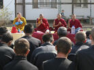 Telo Tulku Rinpoche, left, prays with Buddhist monks in front of inmates in a prison colony in Kalmykia, Russia, on Sept. 7, 2010. After renouncing his monkhood, Telo Rinpoche can no longer wear traditional robes, but still serves as the region's Tibetan Buddhist spiritual leader. Telo Tulku Rinpoche, left, prays with Buddhist monks in front of inmates in a prison colony in Kalmykia, Russia, on Sept. 7, 2010. After renouncing his monkhood, Telo Rinpoche can no longer wear traditional robes, but still serves as the region's Tibetan Buddhist spiritual leader.