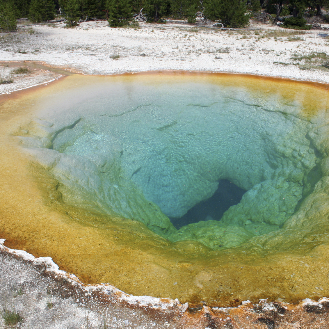 A hot spring at Yellowstone National Park. The super volcano that lurks below Yellowstone has blown its top three times in the past 2 million years.