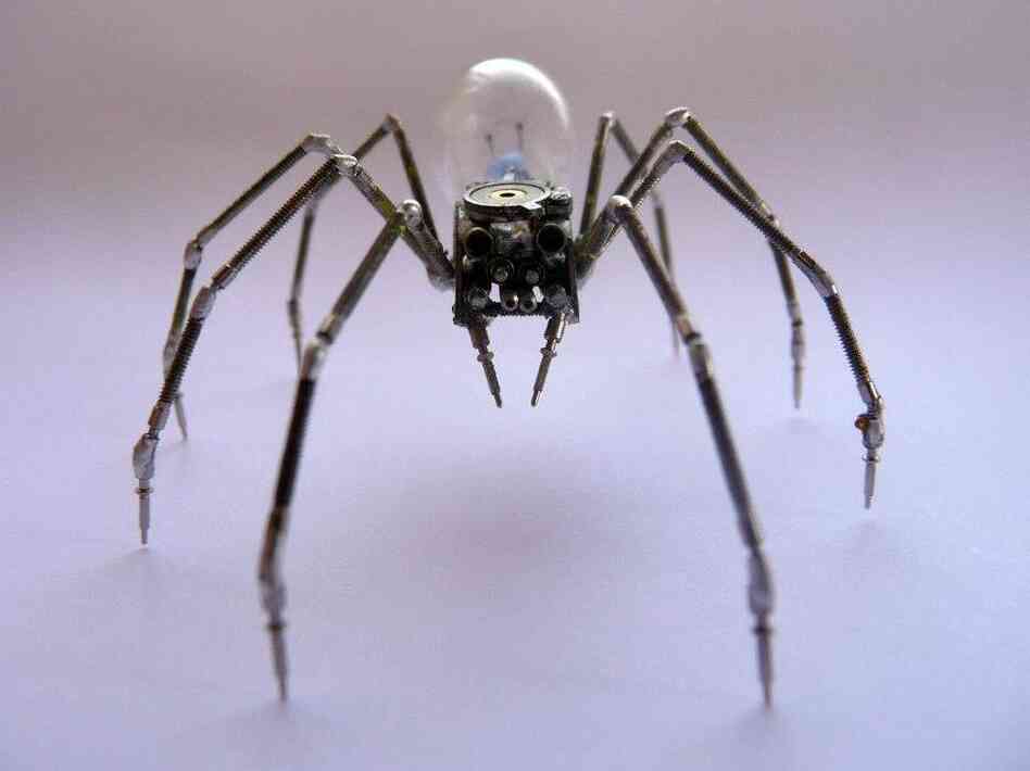 Mechanical spider made from watch parts. Mechanical spider made from watch parts.