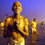 A Hindu devotee prays after a holy dip at the Sangam, the confluence of three holy rivers — the Ganges, the Yamuna and the mythical Saraswati -- during the Kumbh Mela festival in Allahabad, India, on Sunday. A Hindu devotee prays after a holy dip at the Sangam, the confluence of three holy rivers — the Ganges, the Yamuna and the mythical Saraswati -- during the Kumbh Mela festival in Allahabad, India, on Sunday.