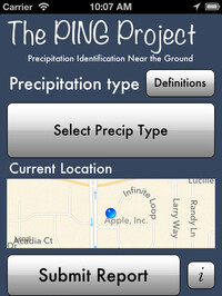 The National Oceanic and Atmospheric Administration and the University of Oklahoma's new mPING app helps forecasters capture a better description of falling precipitation.