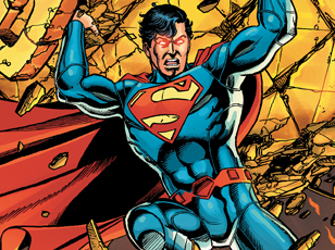 An image from the cover of the first issue of <em>Superman</em>.