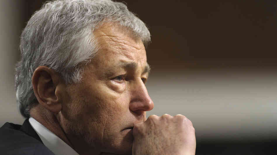 Chuck Hagel, President Obama's nominee for defense secretary, testifies before the Senate Armed Services Committee during his confirmation hearing on Jan. 31.