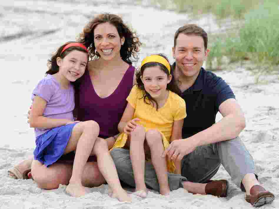Bruce Feiler and his family; daughters Tybee and Eden Feiler, and wife Linda Rottenberg. Feiler is a New York Times columnist and the author of several books, including The Council of Dads and Walking the Bible.