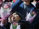 Men shout messages of love during the annual event. One Japanese writer says the country has "always been in a crisis romance-wise." Men shout messages of love during the annual event. One Japanese writer says the country has "always been in a crisis romance-wise."