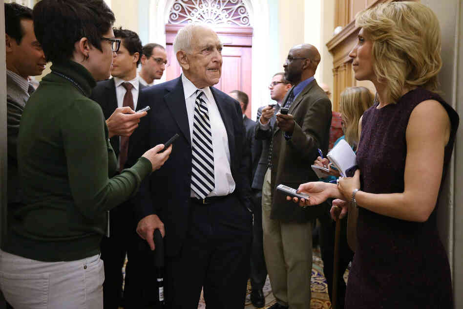 Sen. Frank Lautenberg speaks to members of the press in January. Sen. Frank Lautenberg speaks to members of the press in January.