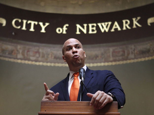 Newark, N.J., Mayor Cory Booker speaks last year at a ceremony at City Hall.