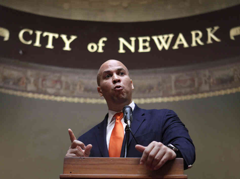 Newark, N.J., Mayor Cory Booker speaks last year at a ceremony at City Hall.
