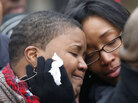 Cleopatra Pendleton (left) is consoled by her sister Kimiko Pettis on Jan. 30. Cleopatra Pendleton (left) is consoled by her sister Kimiko Pettis on Jan. 30.