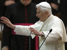 Pope Benedict XVI delivers his blessing after an audience with the Roman clergy in the Paul VI Hall at the Vatican on Thursday. Pope Benedict XVI delivers his blessing after an audience with the Roman clergy in the Paul VI Hall at the Vatican on Thursday.