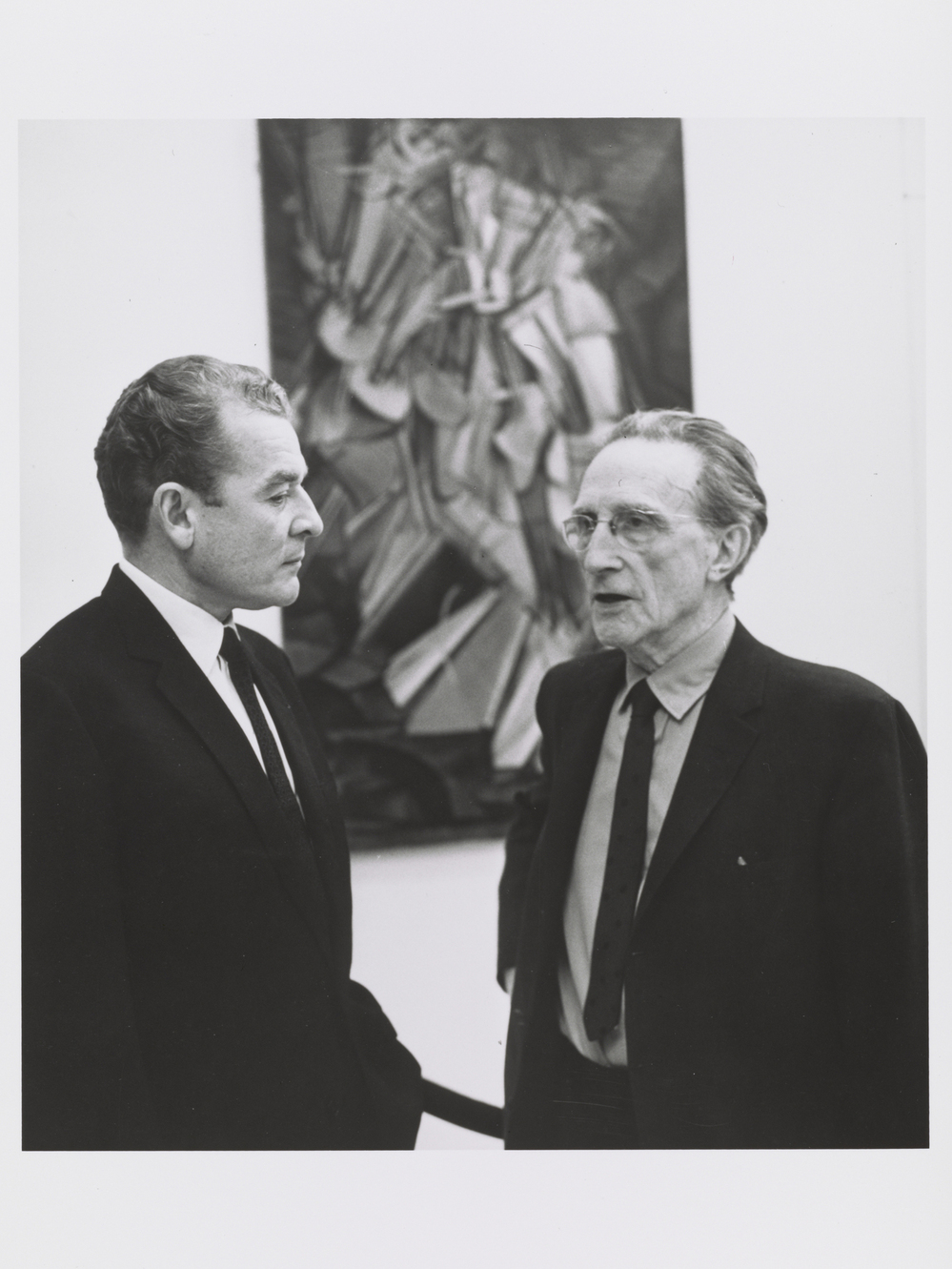 Marcel Duchamp, shown here with art historian Henri Marceau at the Armory Show 50th Anniversary Exhibition in 1963, painted the revolutionary Nude Descending a Staircase when he was just 26 years old.