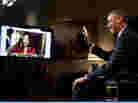 President Obama video chats with a questioner in 2012.