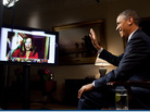 President Obama video chats with a questioner in 2012. President Obama video chats with a questioner in 2012.