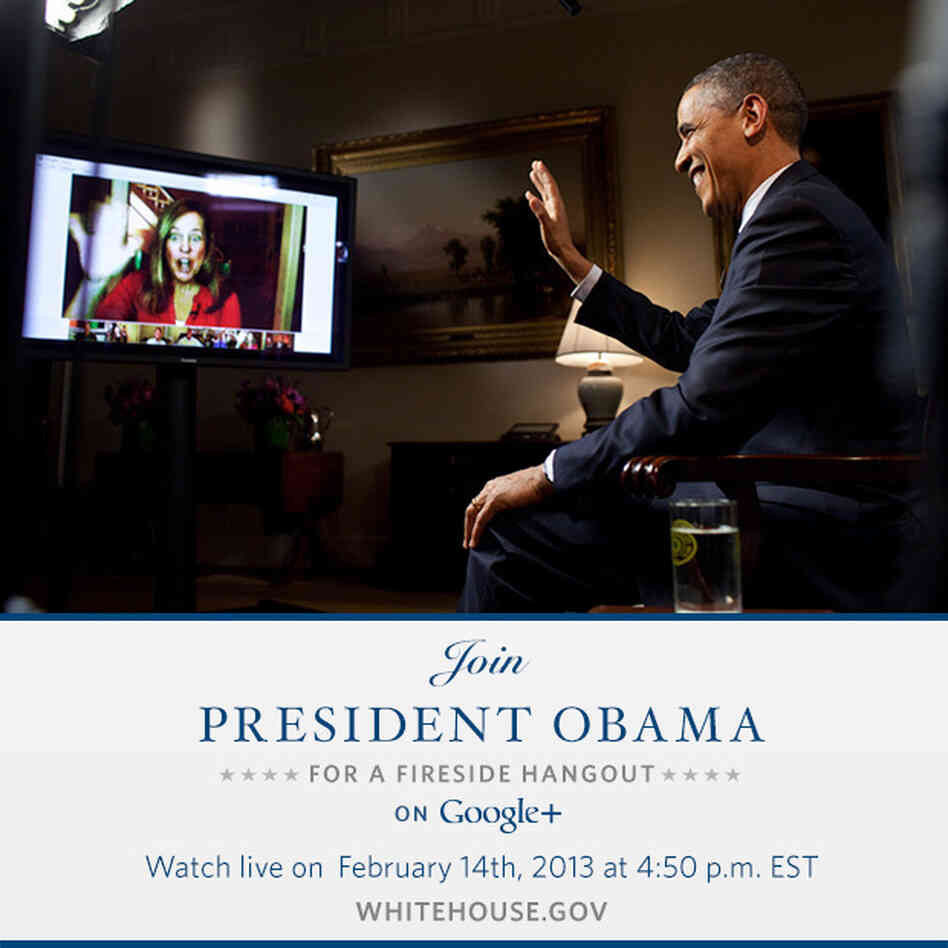 President Obama video chats with a questioner in 2012. President Obama video chats with a questioner in 2012.