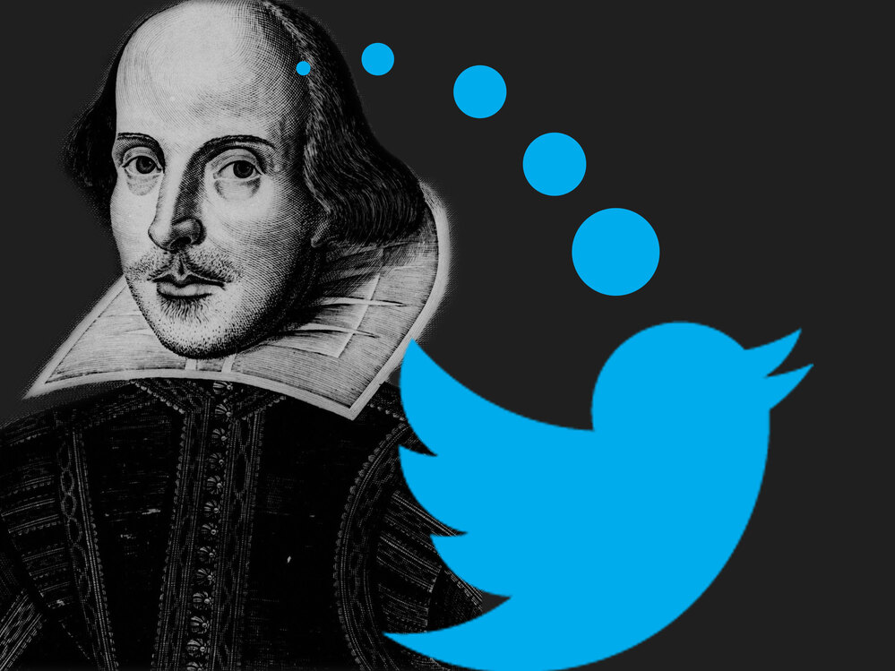Iambic pentameter, a type of poetic line which Shakespeare often wrote, appears on Twitter as well. A program called Pentametron collects such tweets and turns them into poetry.