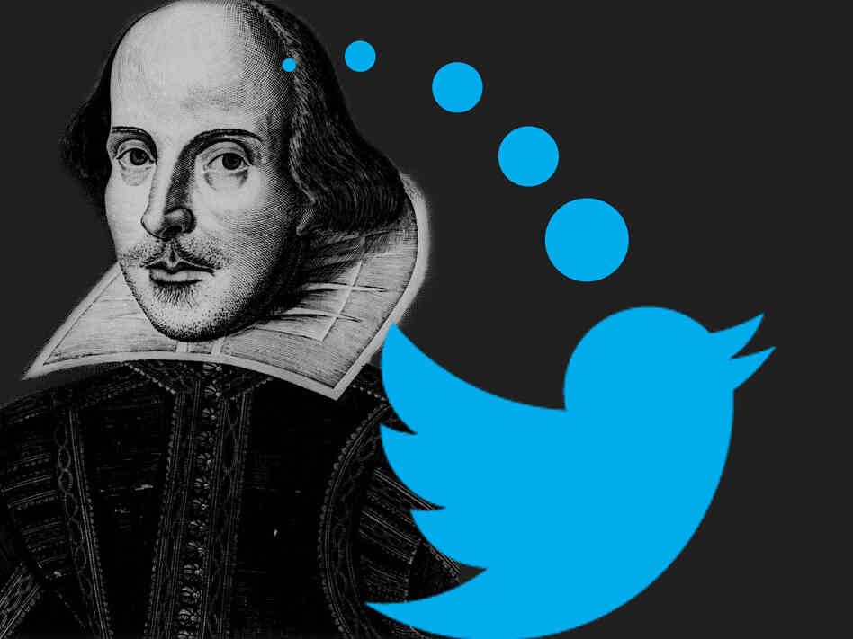 Iambic pentameter, a type of poetic line which Shakespeare often wrote, appears on Twitter as well. A program called Pentametron collects such tweets and turns them into poetry.