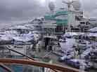 Makeshift tents are seen on the deck of the Carnival cruise ship Triumph, in a photo taken Sunday, the first day it spent without engine power. The image was provided by Kalin Hill of Houston.