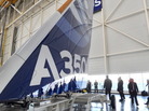 A tail of an Airbus long-haul A350 XWB under construction at the European aircraft maker's assembly line in France. A tail of an Airbus long-haul A350 XWB under construction at the European aircraft maker's assembly line in France.