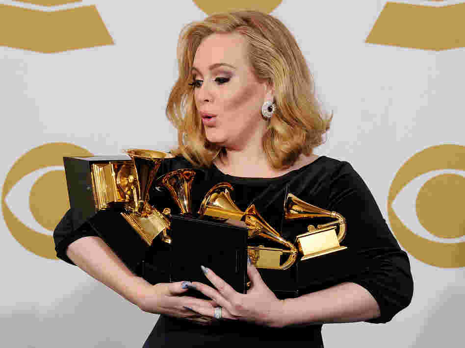 In 2012, Adele won each of the six Grammys for which she was nominated, including the awards for Album, Song and Record of the Year.