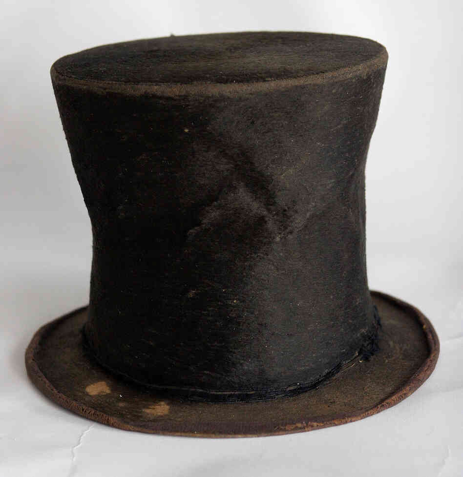 Abraham Lincoln's iconic stovepipe hat is on display at the Abraham Lincoln Presidential Library and Museum in Springfield, Ill.