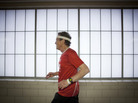 Don Wright runs at an indoor track at the Maplewood Community Center in North Saint Paul, Minn. Don Wright runs at an indoor track at the Maplewood Community Center in North Saint Paul, Minn.
