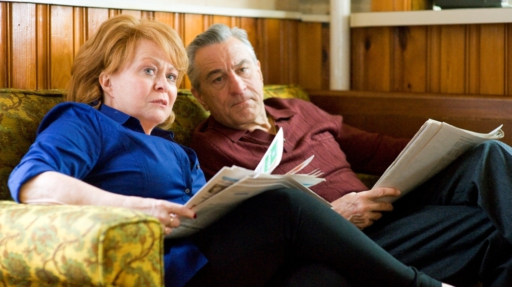 Jackie Weaver, pictured here with costar Robert De Niro, plays the rock-solid matriarch of a troubled clan in Silver Linings Playbook.