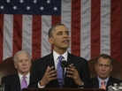 President Barack Obama, flanked by Vice President Joe Biden, left, and Speaker of the House Representatives John Boehner during the State of the Union address on Tuesday. President Barack Obama, flanked by Vice President Joe Biden, left, and Speaker of the House Representatives John Boehner during the State of the Union address on Tuesday.