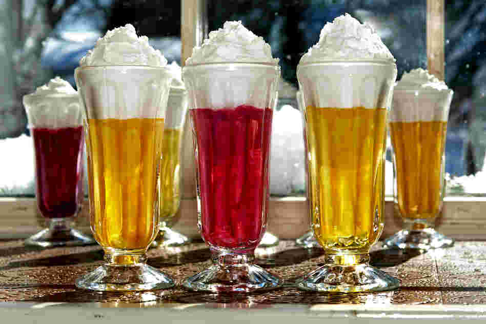 Syllabub, a dessert drink traditionally made from cream, sugar, and wine.