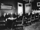President Woodrow Wilson meets with his first Cabinet, circa 1912. Should Cabinets have a more central role in a president's decision making? President Woodrow Wilson meets with his first Cabinet, circa 1912. Should Cabinets have a more central role in a president's decision making?