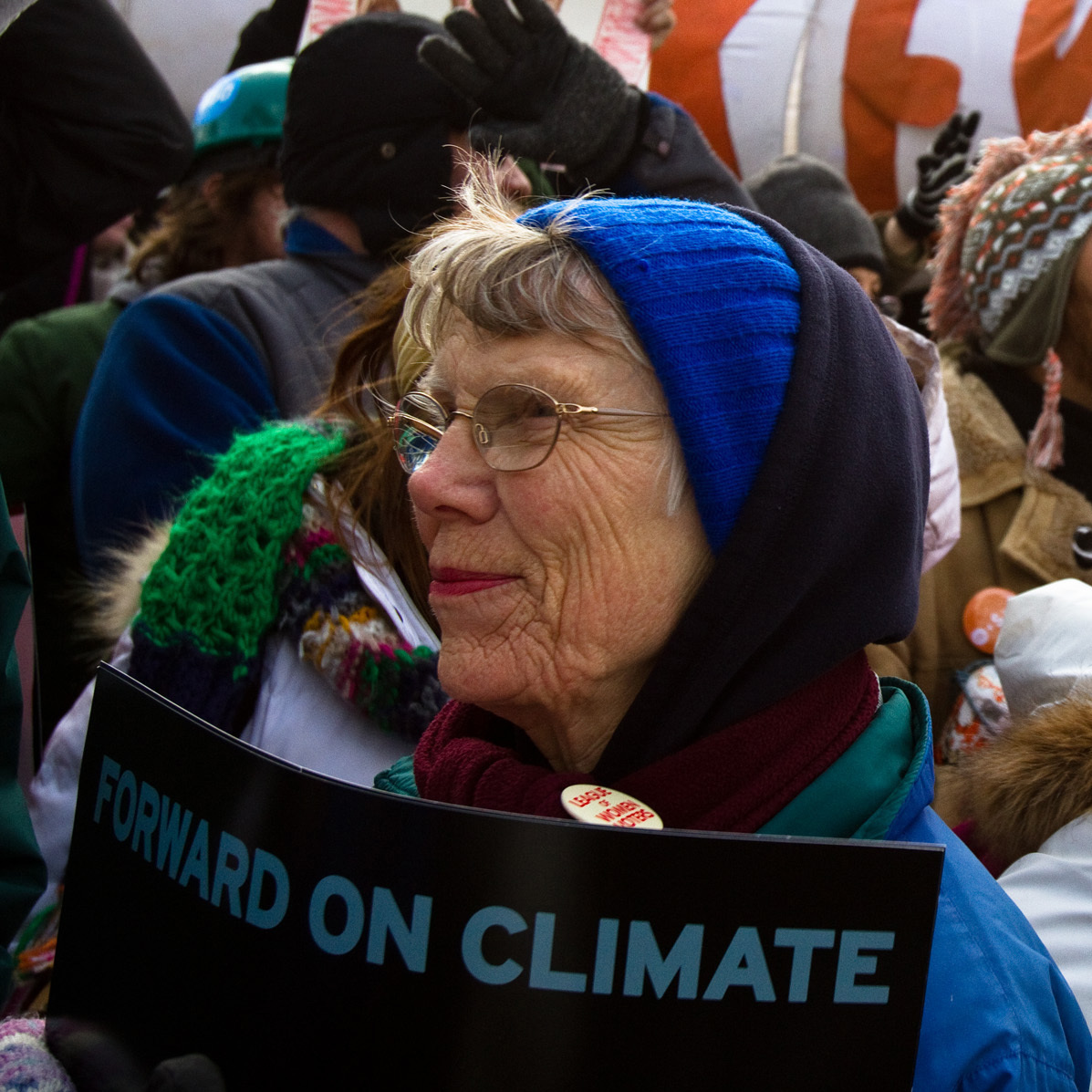 Protestors chant "Shift the Power" during the Forward on Climate Rally