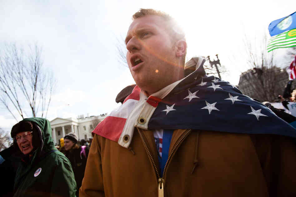 Carl Gibson, from Madison, WI, joined the protest in support of friends who had previously been arrested at anti-Keystone demonstrations in Texas. He values how the Climate movement unites a diverse group of political, environmental and social groups, saying, "It's the thing that ties everyone together...we have a common enemy."