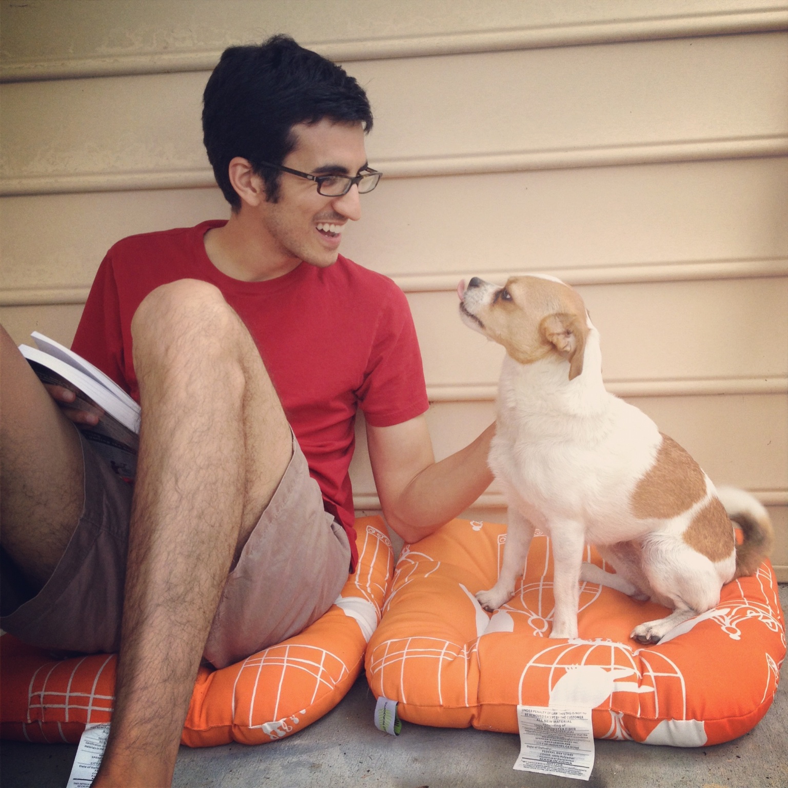"We're listeners of Member station WCVE [Richmond, VA]. Mossy and her dad, Matt, love to relax on our porch in the summer and stream Wait Wait...Don't Tell Me! on the iPhone. It's a Sunday afternoon tradition!"