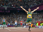Oscar Pistorius, seen here winning a gold medal at the London 2012 Paralympic Games, faces charges that he murdered his girlfriend. Pistorius also competed in the 2012 Summer Olympics. Oscar Pistorius, seen here winning a gold medal at the London 2012 Paralympic Games, faces charges that he murdered his girlfriend. Pistorius also competed in the 2012 Summer Olympics.