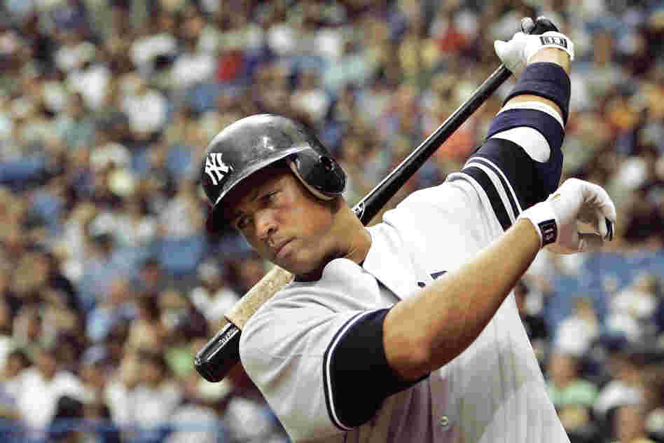 The New York Yankees' Alex Rodriguez has admitted taking performance-enhancing drugs when he played for the Texas Rangers in 2001. Here, he takes a practice swing during a 2007 game.