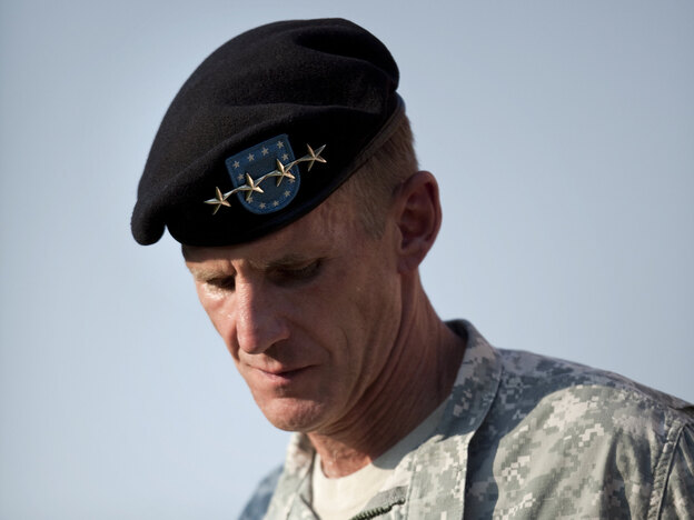Gen. Stanley McChrystal during a retirement ceremony in 2010. His comments in a Rolling Stone interview helped lead to his resignation.