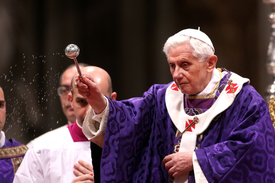 Pope Benedict XVI leads the Ash Wednesday service at the St. Peter's Basilica on Feb. 13.