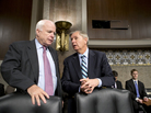 Sens. John McCain, R-Ariz., and Lindsey Graham, R-S.C., confer at the start of a Senate Armed Services Committee hearing last week on the appointments of military leaders. McCain and Graham have been among the Republicans pushing the Obama administration for answers about the Benghazi attack. Sens. John McCain, R-Ariz., and Lindsey Graham, R-S.C., confer at the start of a Senate Armed Services Committee hearing last week on the appointments of military leaders. McCain and Graham have been among the Republicans pushing the Obama administration for answers about the Benghazi attack.