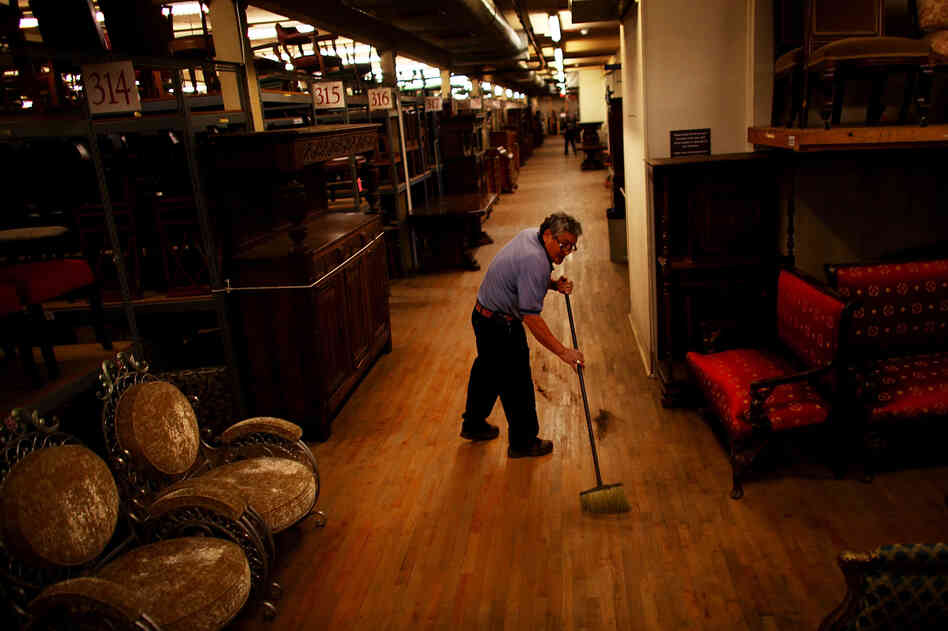 The third floor of the Warner Brothers Prop House holds a host of antiques available for rent by set decorators working on television and films. Each of the building's four floors is as big as a football field.