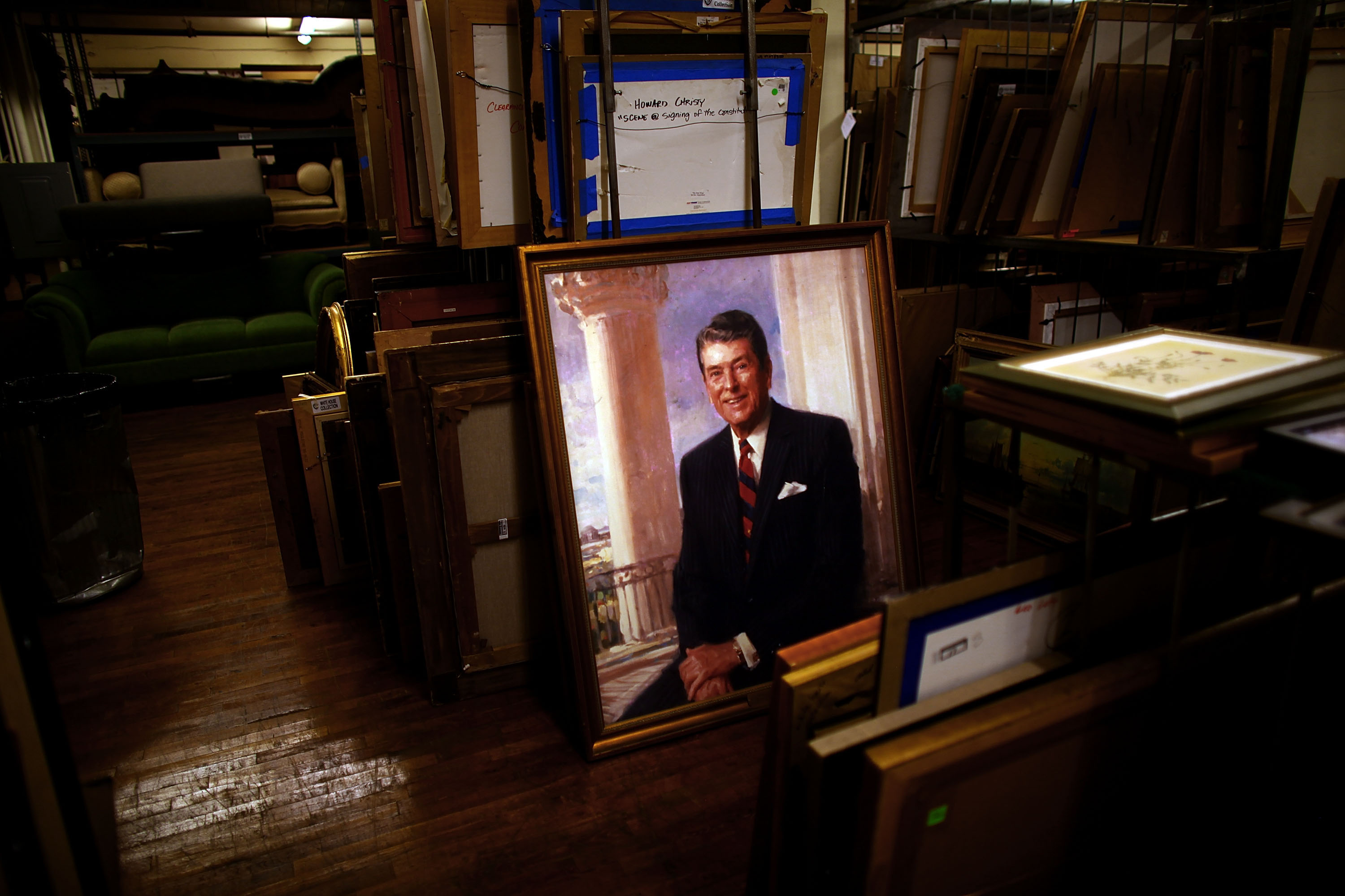 The Prop House has a section called "White House Art." No, they're not real. But a film must secure permission from the White House to use any of this art, even if it's a copy.